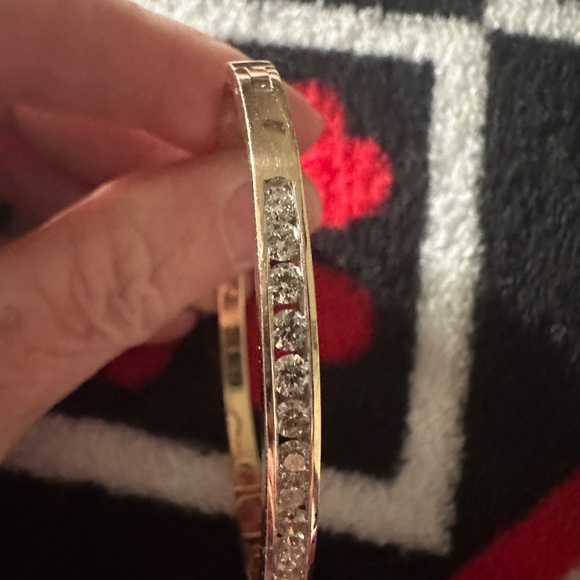 14k diamond bangle bracelet - Picture 2 of 5